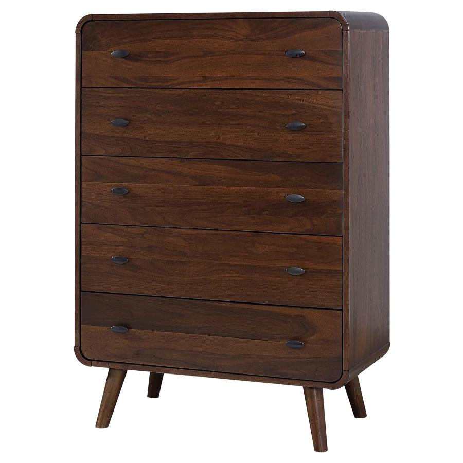 Robyn 5-drawer Bedroom Chest of Drawers Dark Walnut