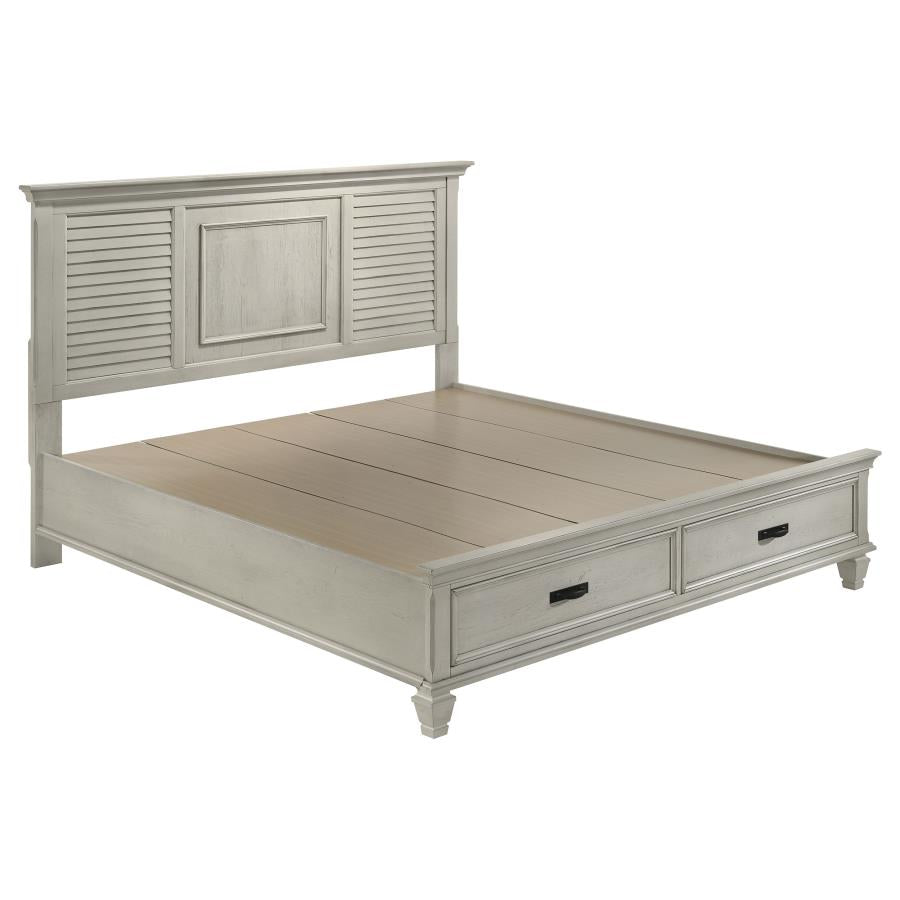 Franco 4-piece Eastern King Bedroom Set Distressed White