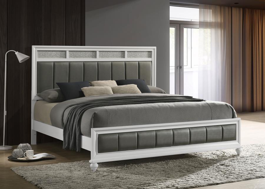 Barzini Wood Eastern King Panel Bed White