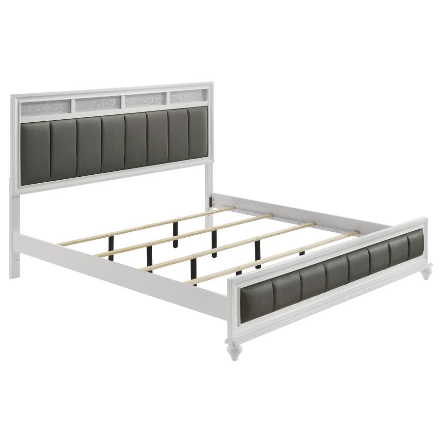 Barzini Wood Eastern King Panel Bed White