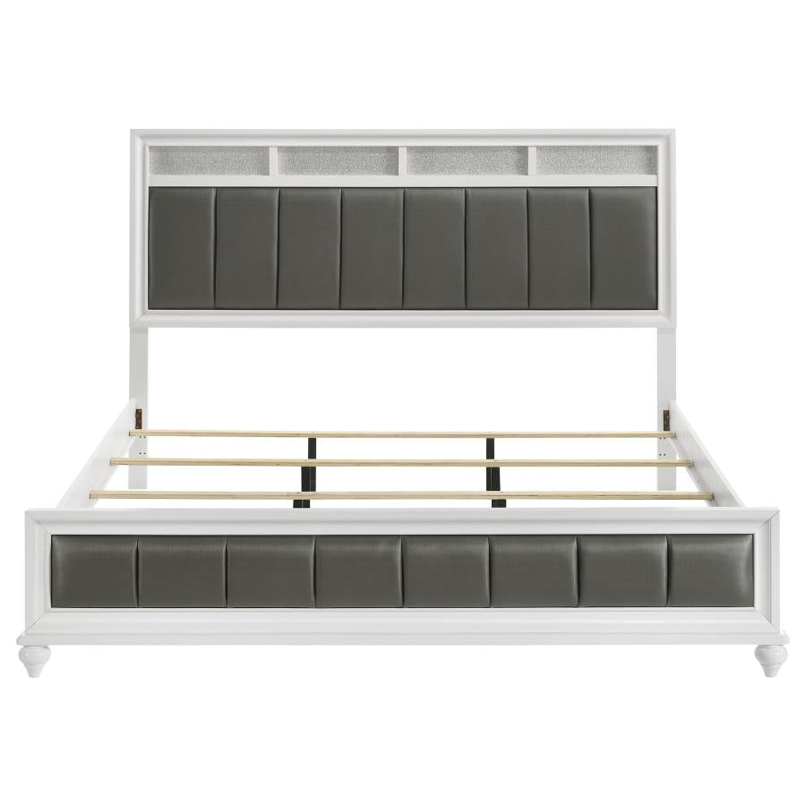 Barzini Wood Panel Bed White