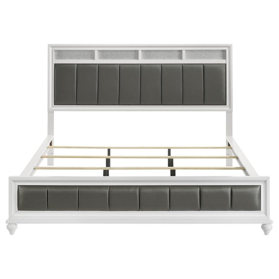 Barzini Wood Panel Bed White