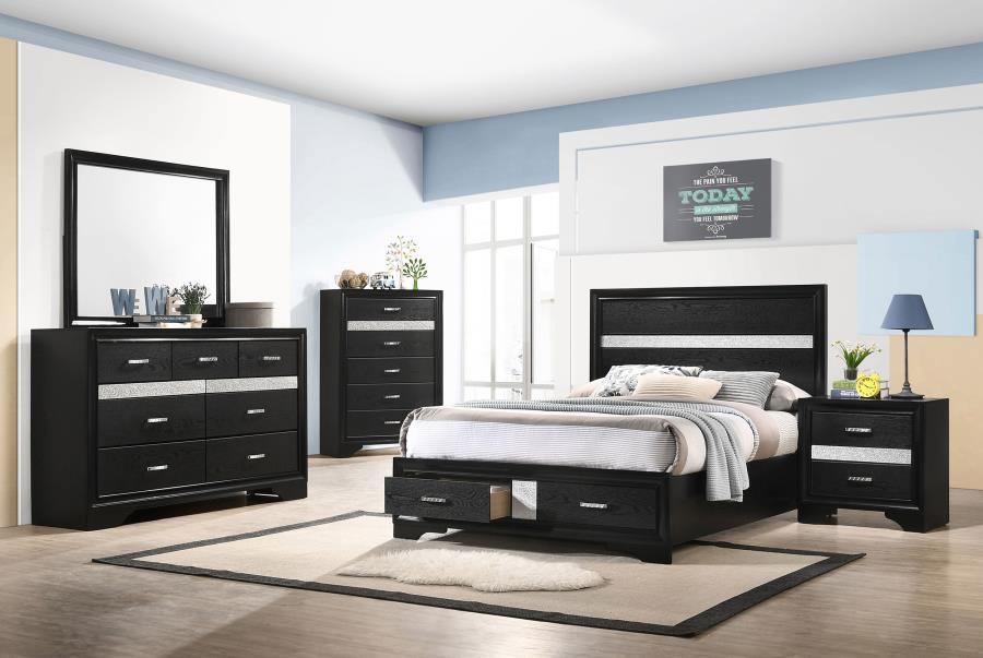 Miranda 5-piece Full Bedroom Set Black