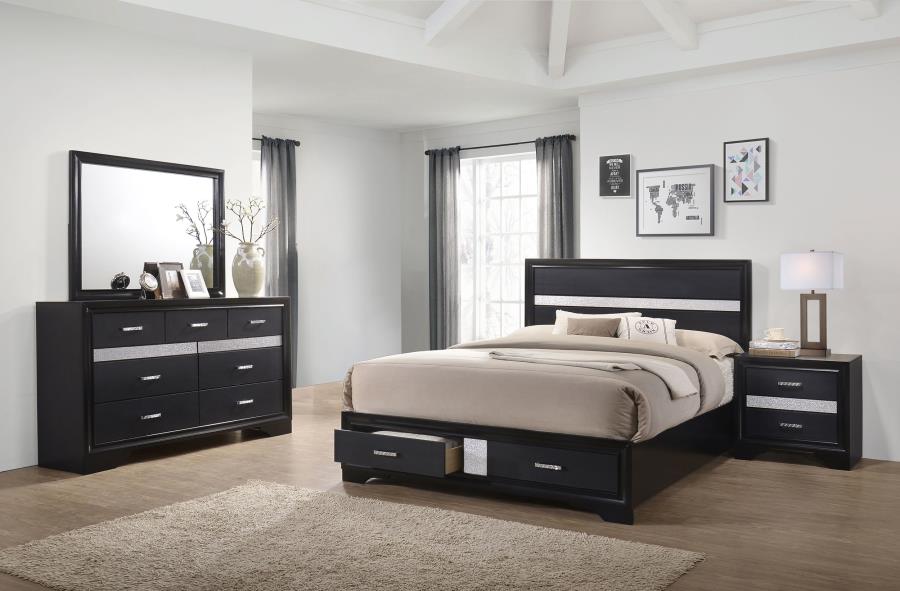 Miranda 4-piece Eastern King Bedroom Set Black