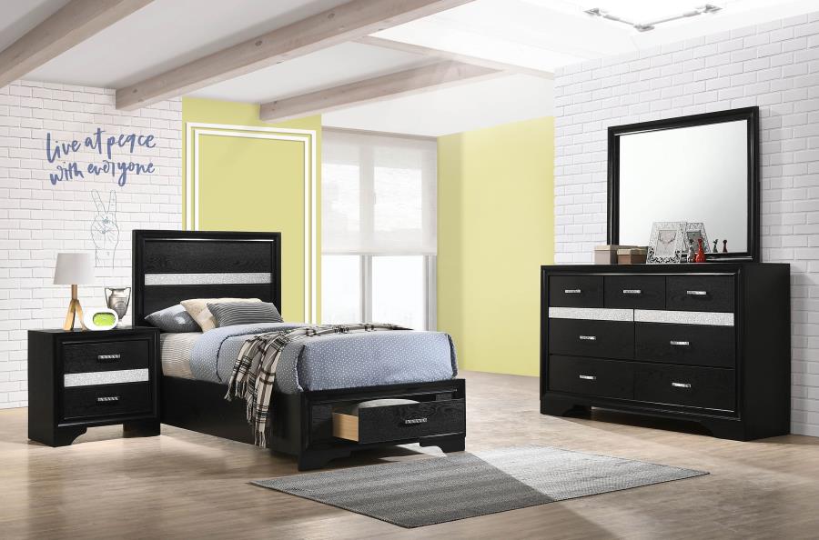 Miranda 4-piece Twin Bedroom Set Black