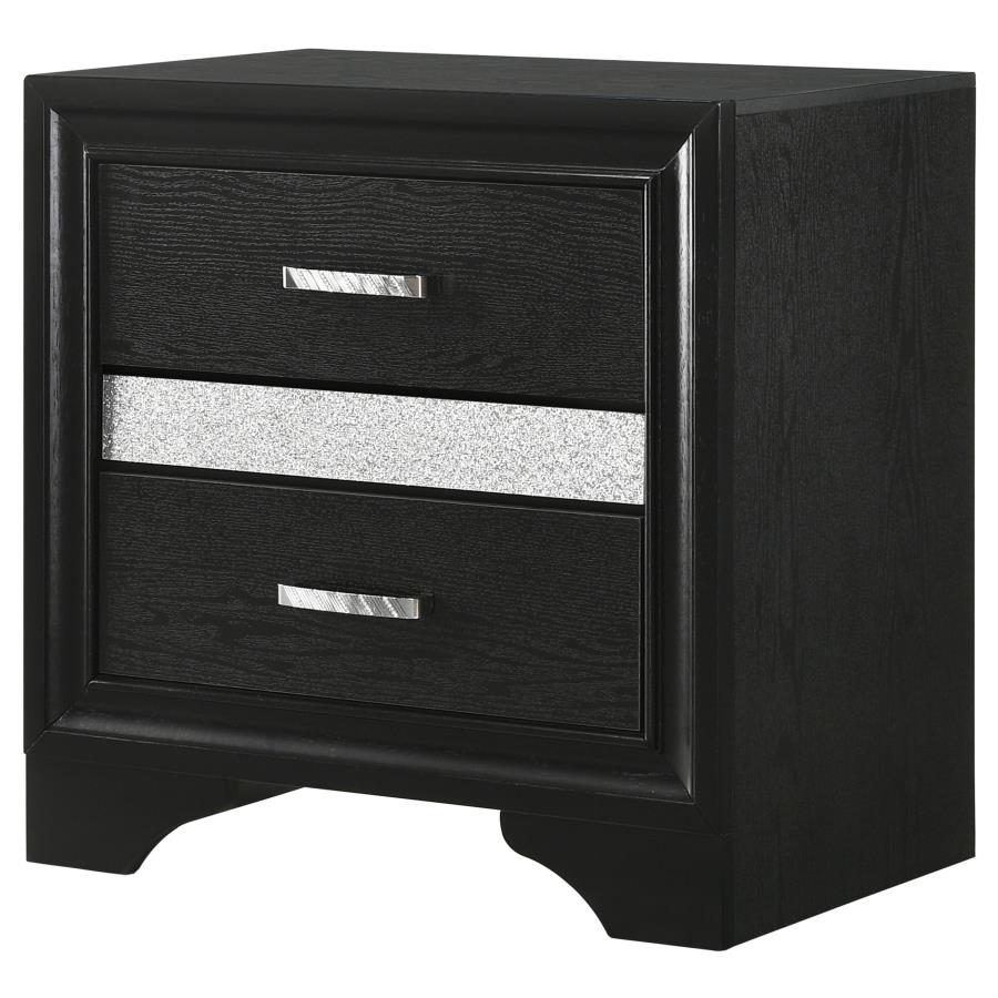 Miranda 3-drawer Nightstand Bedside Table Black