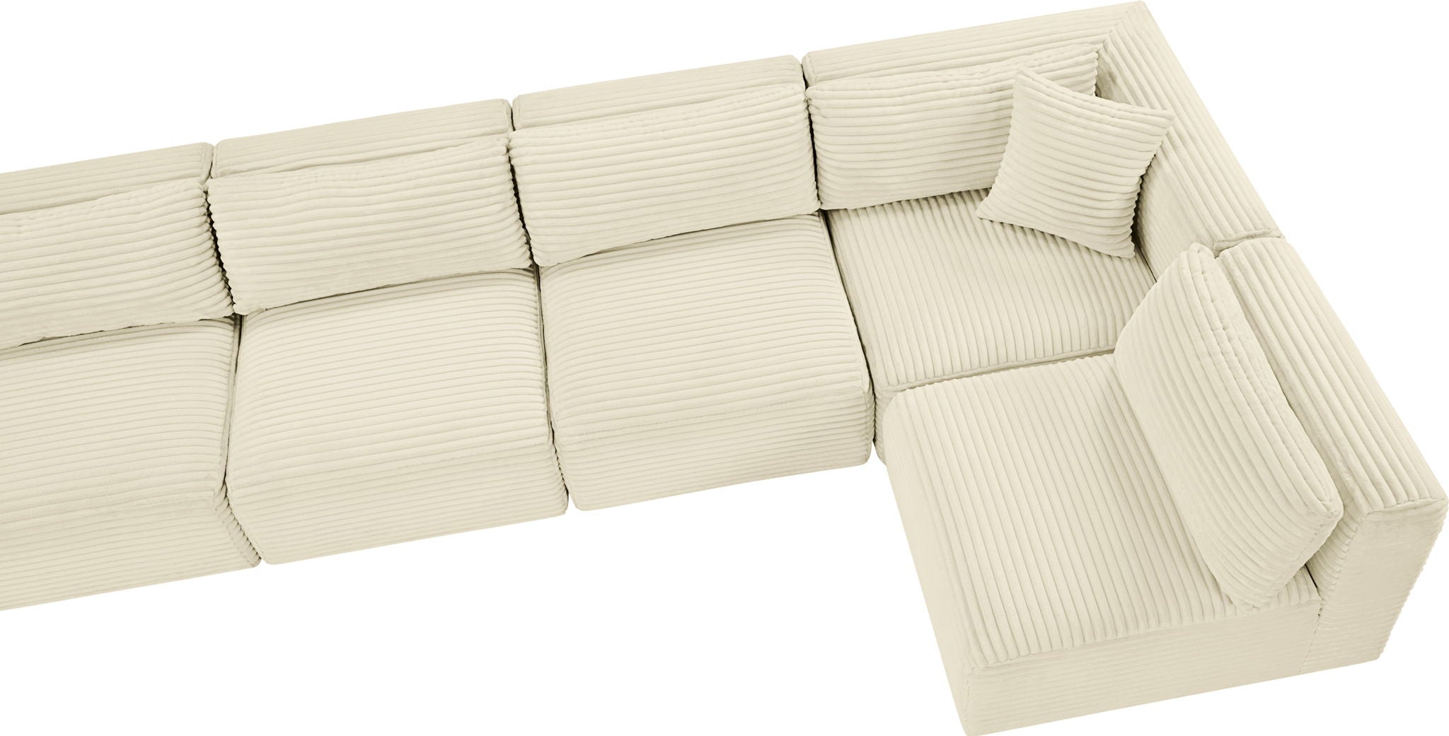 Shaggy - 8 Piece Modular U-Shaped Armless Sectional
