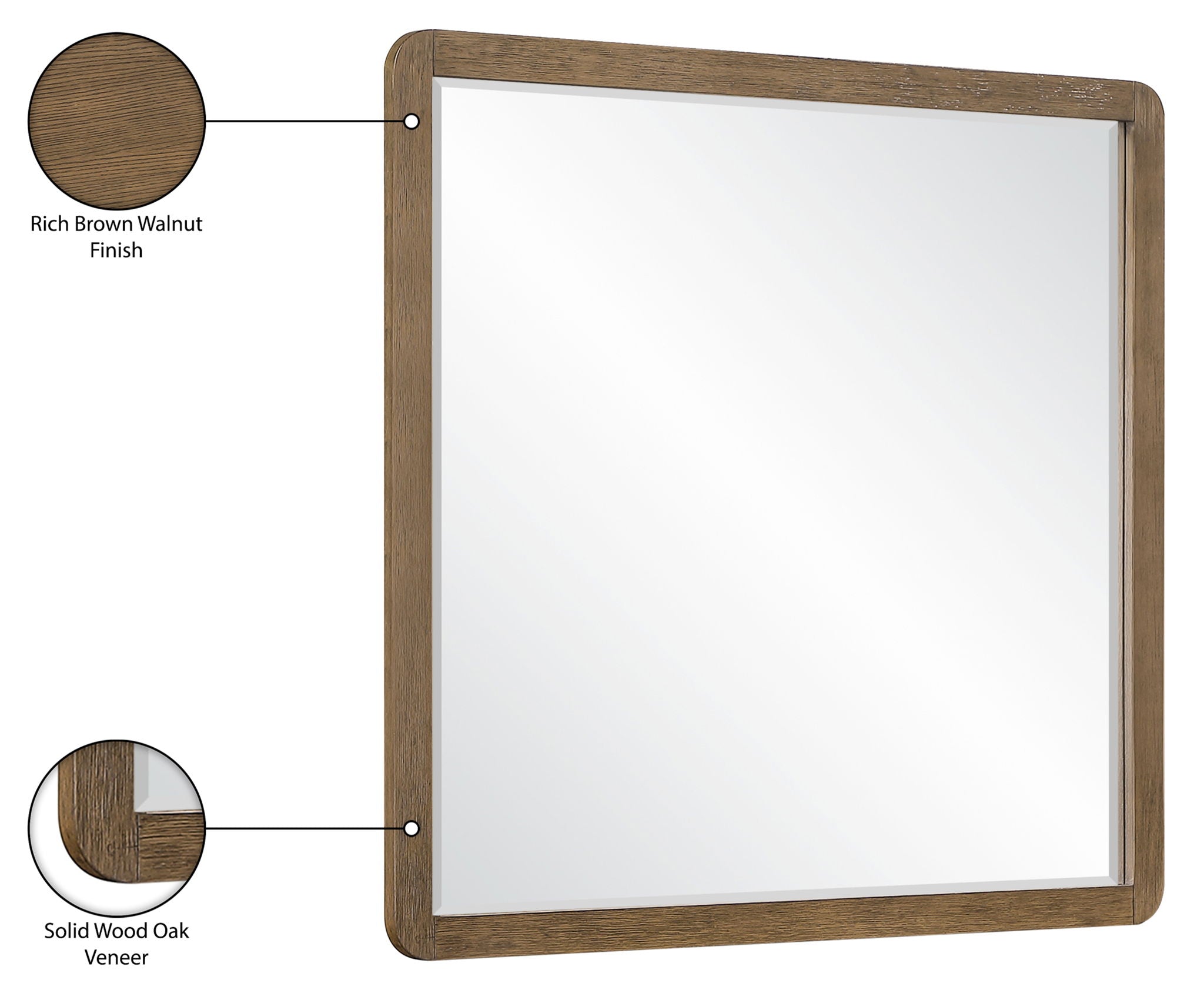Adagio - Solid Wood And Oak Veneer Mirror