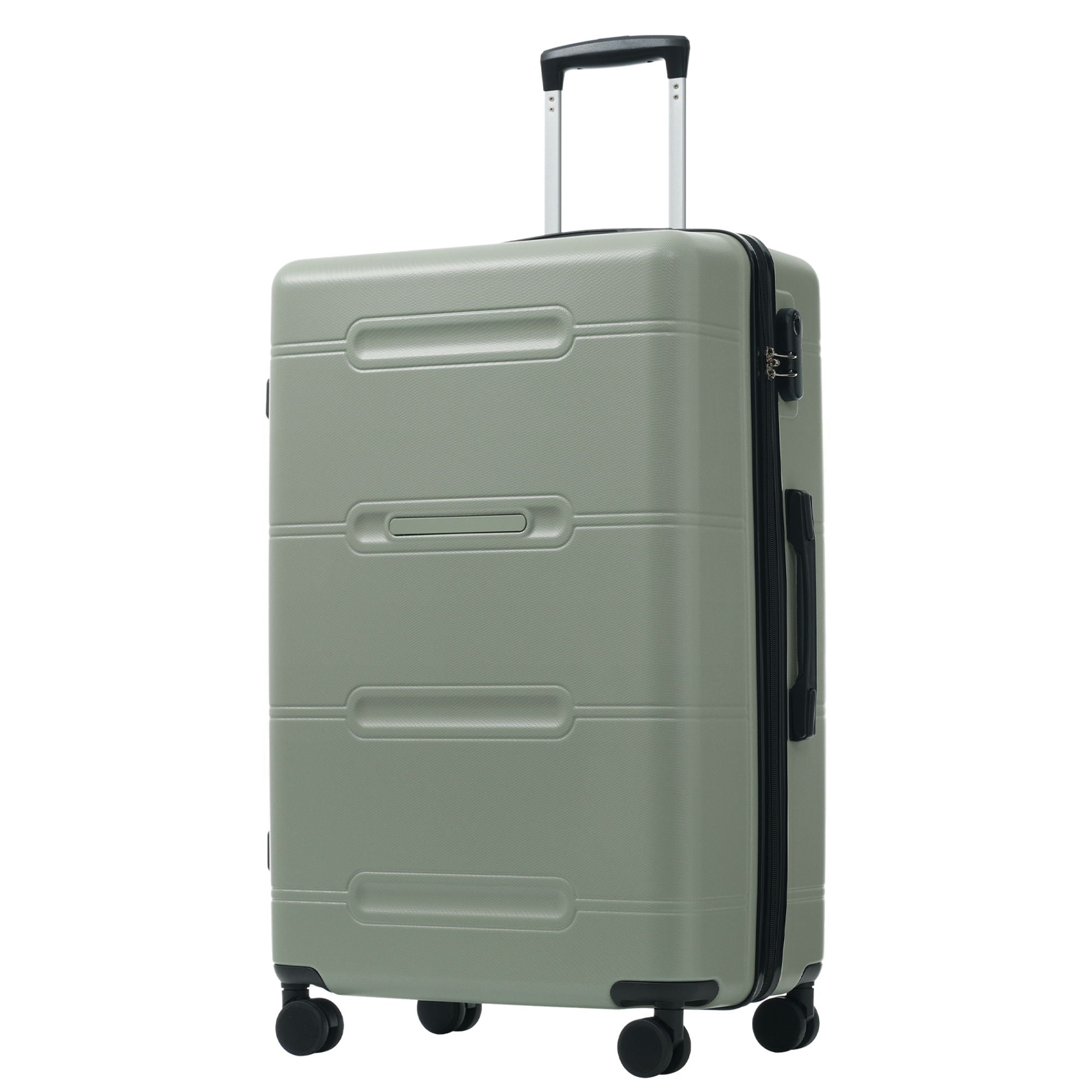 6 Piece Lightweight Hardshell Luggage Set With Double Spinner Wheels, Password Lock