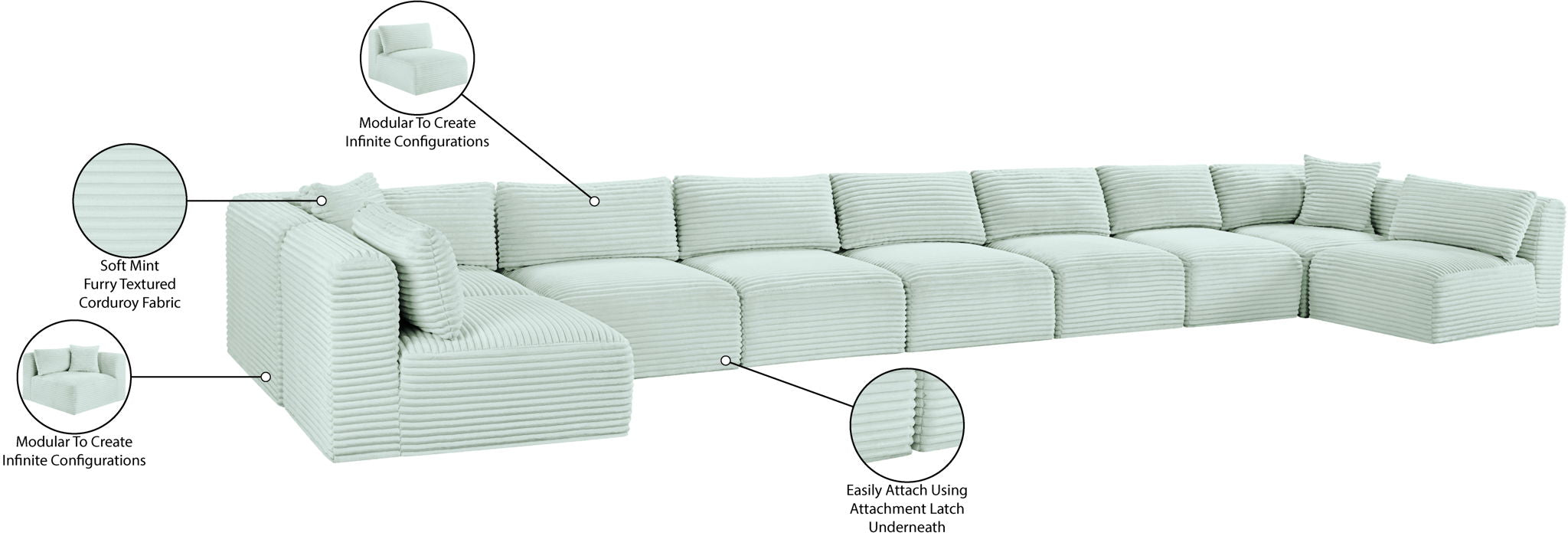 Shaggy - 9 Piece Modular Sectional