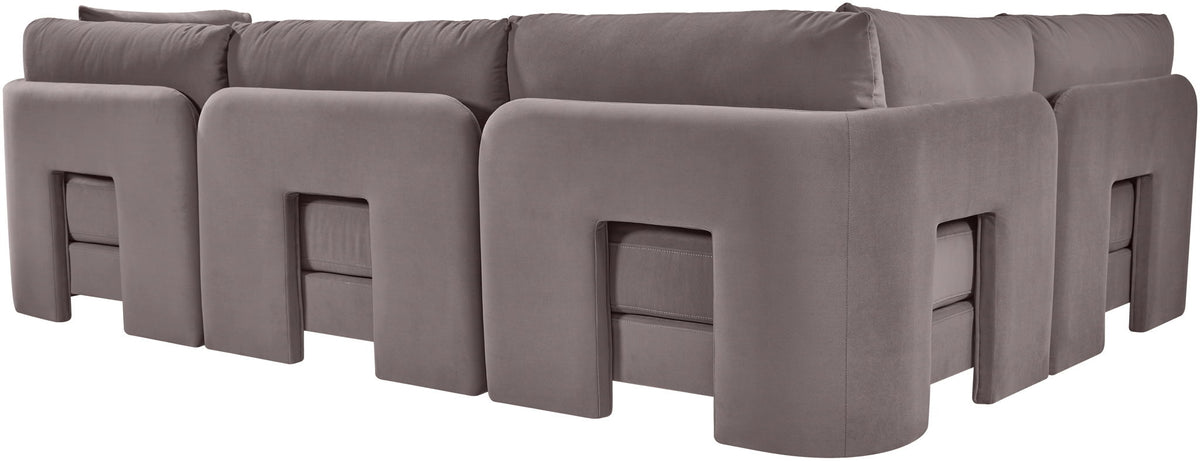 Hammond - Velvet Performance Fabric Upholstered 4 Piece Armless Sectional