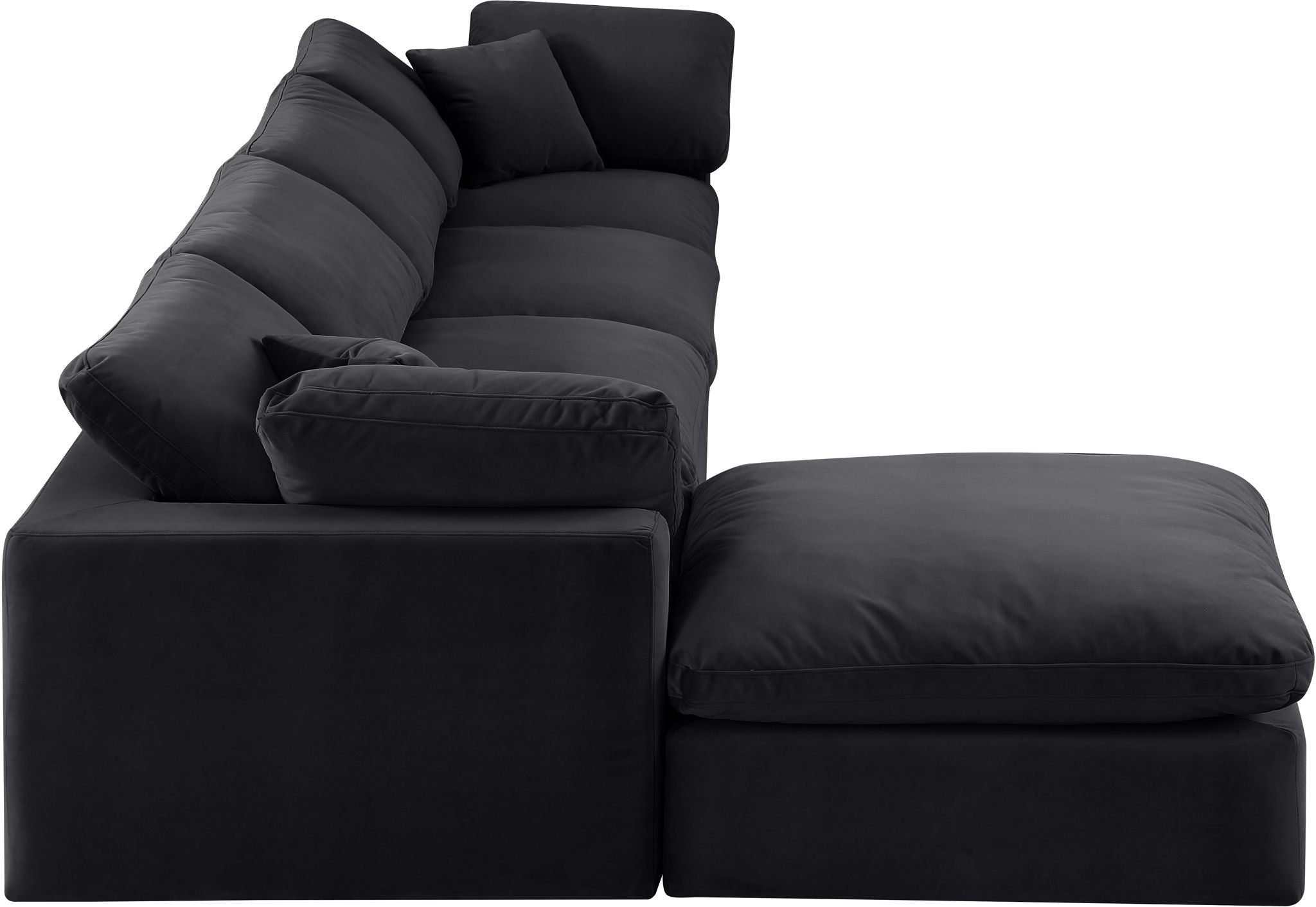 Comfy - 5 Piece Velvet Modular Sectional With Chaise