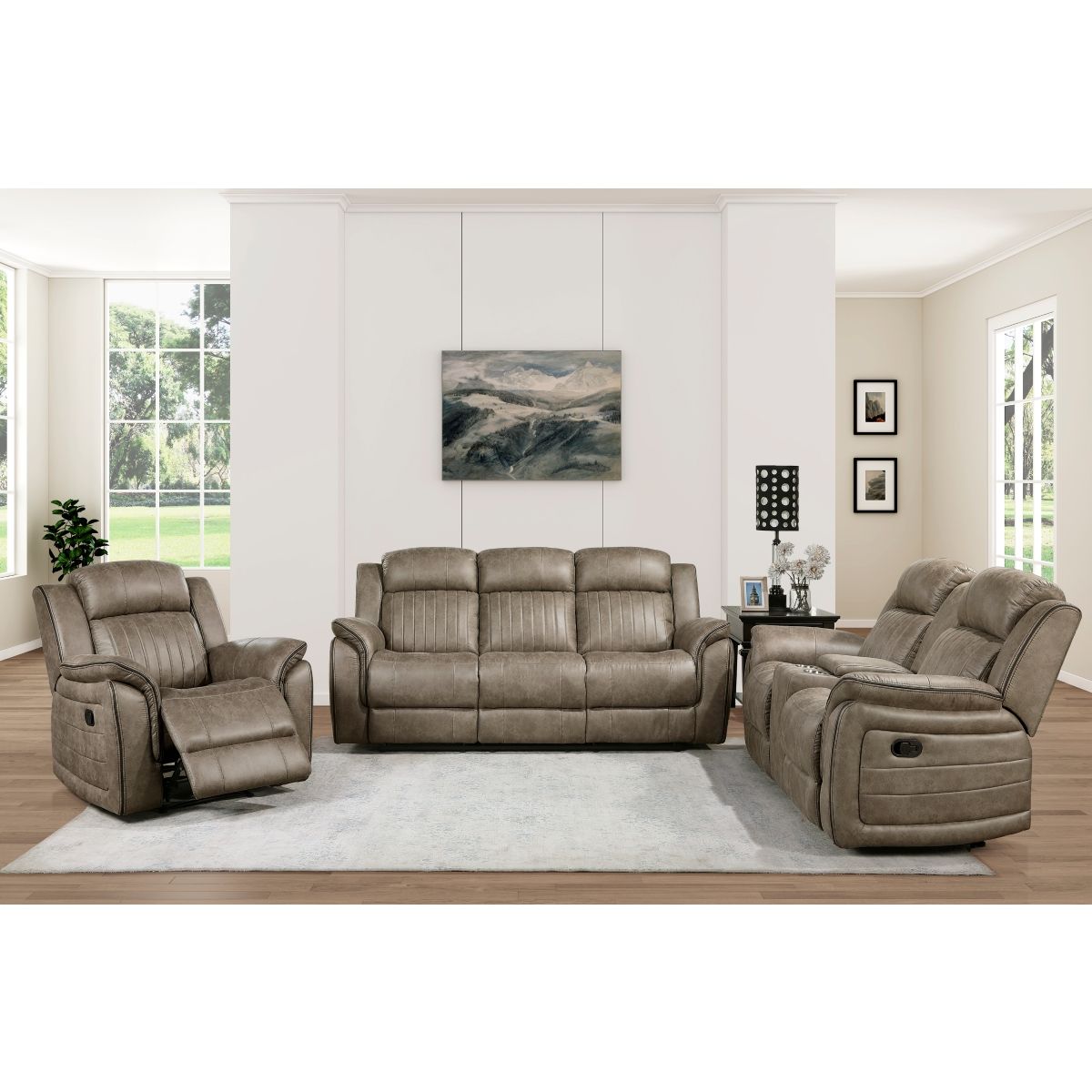 Centeroak - Double Reclining Sofa