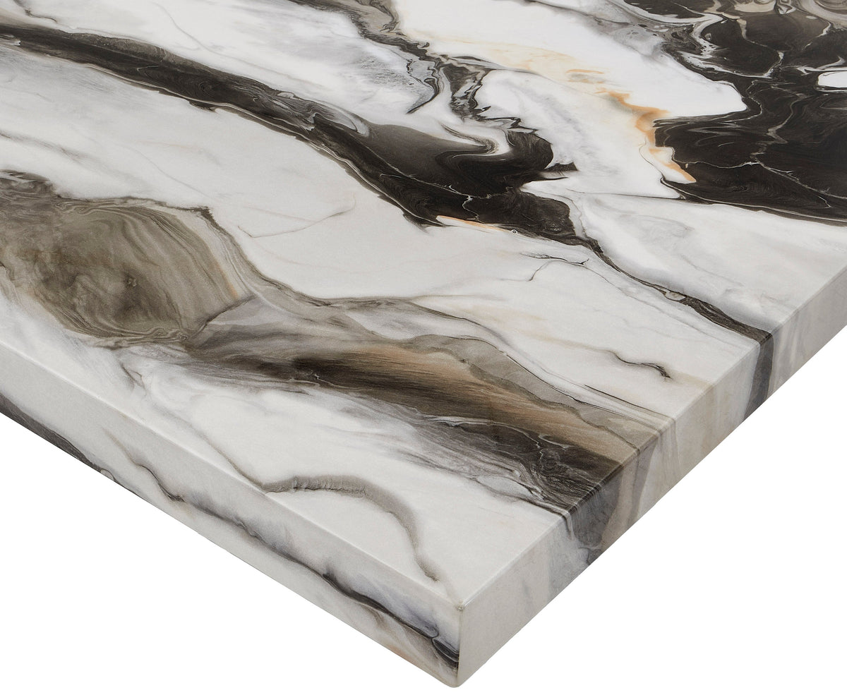 Resia Black/Brown 5-Piece Faux Marble Dining Set