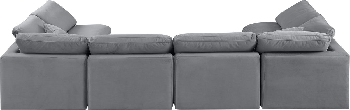 Indulge - Velvet 6 Piece Modular U-Shaped Sectional