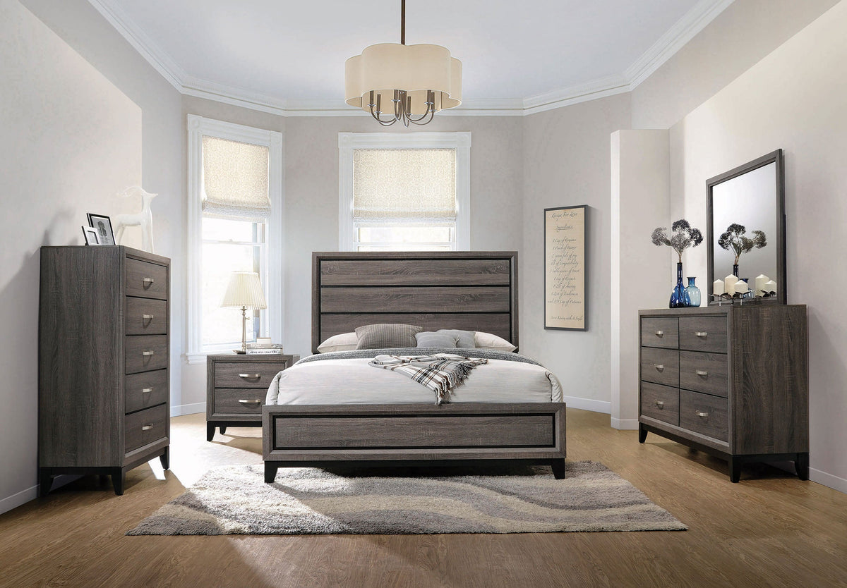 Watson Five-piece Bedroom Set Grey Oak