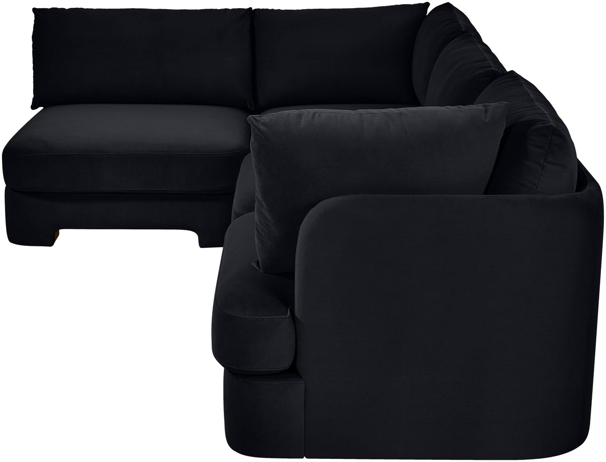 Hammond - Velvet Performance Fabric Upholstered 4 Piece Armless Sectional