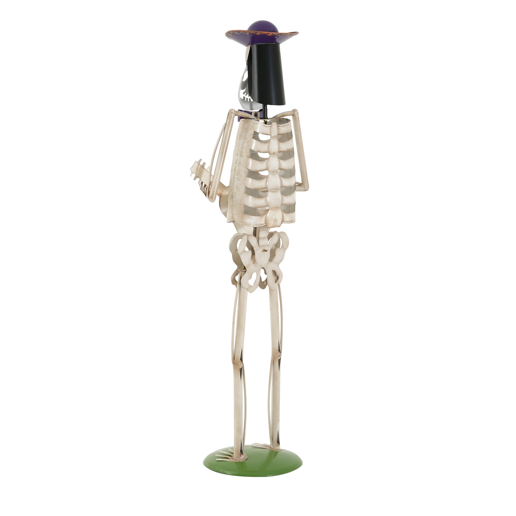 Halloween Skeleton Guitar Yard Decoration For Outdoor Porch - Ivory White