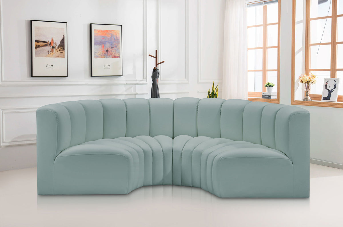 Arc - Faux Leather 4 Piece U-Shaped Modular Sofa