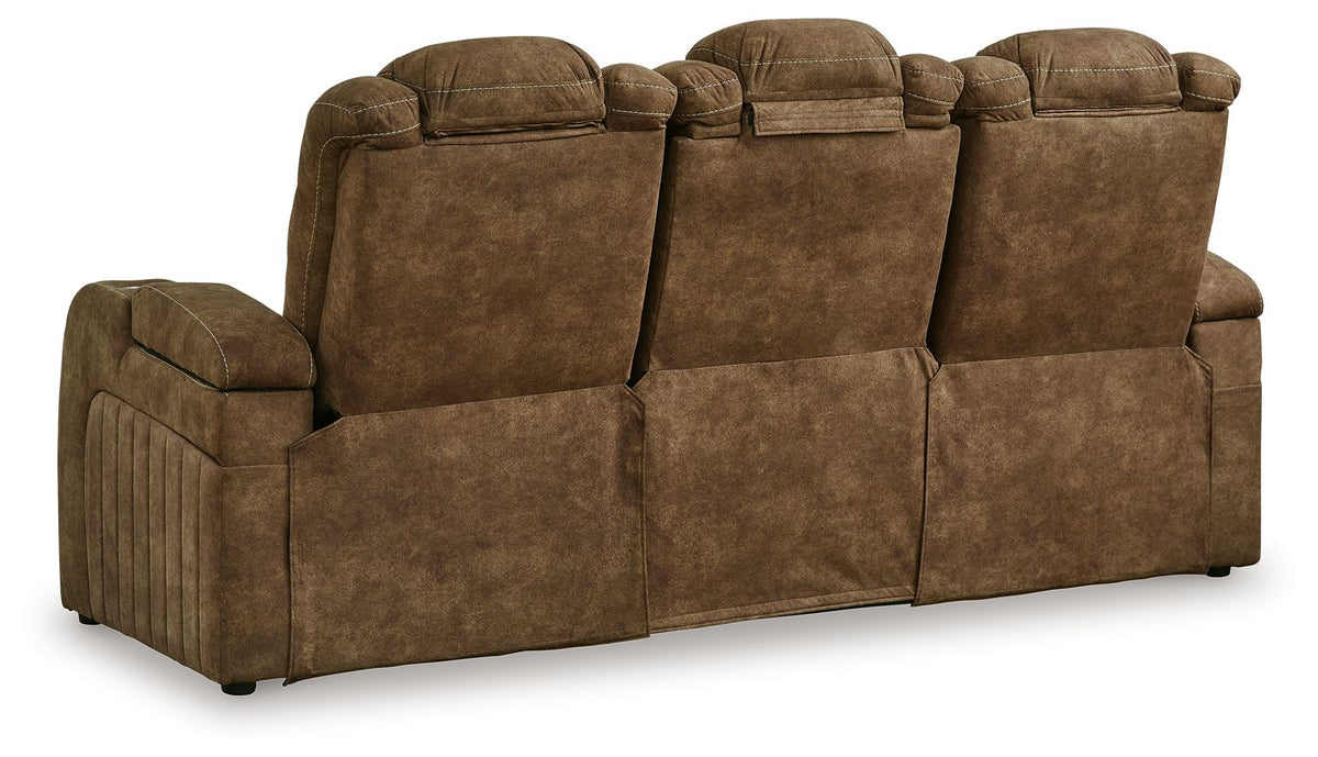 Wolfridge - 2 Pc. - Power Reclining Sofa, Power Reclining Loveseat With Console - Brindle