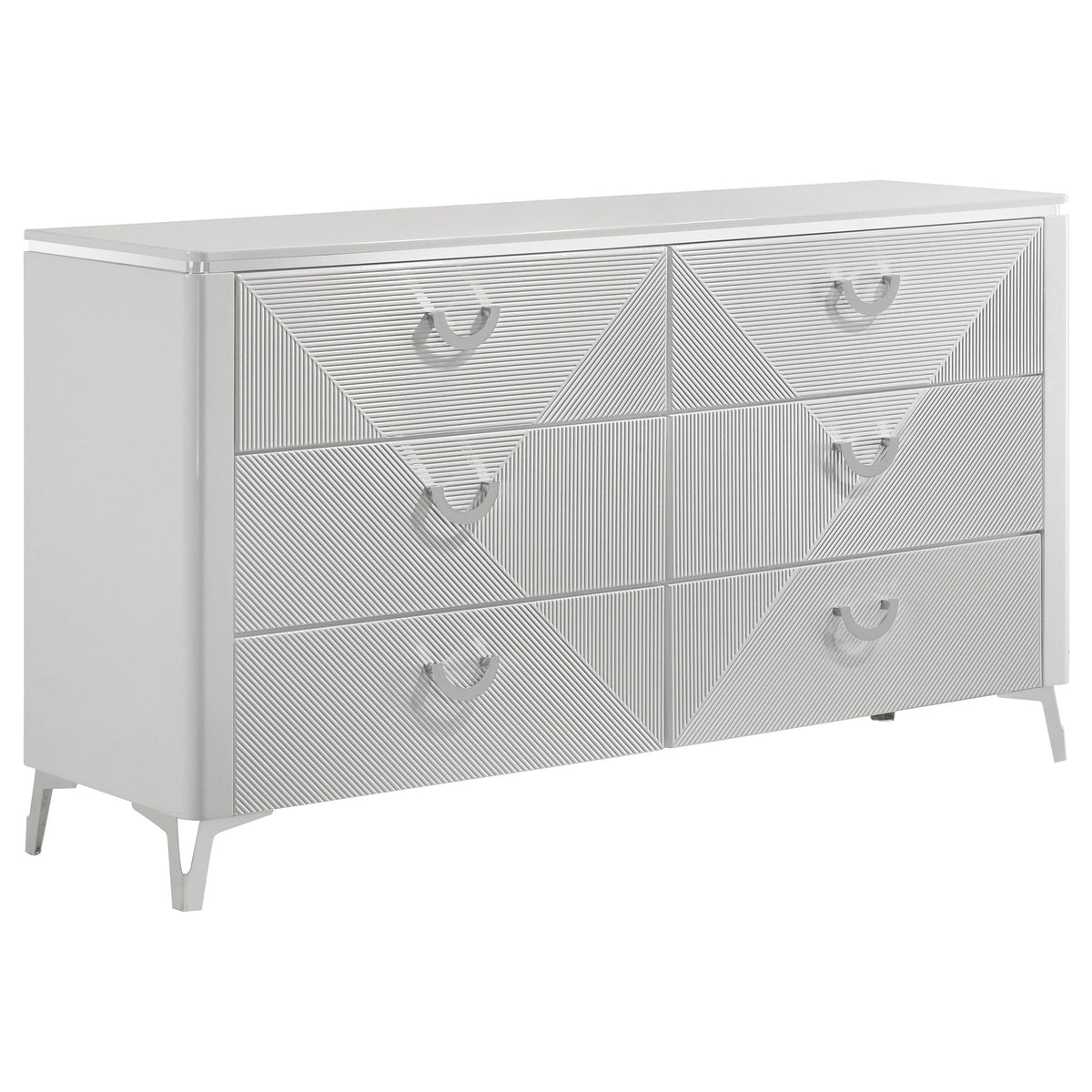 Cassia 4-piece LED Bedroom Set White High Gloss