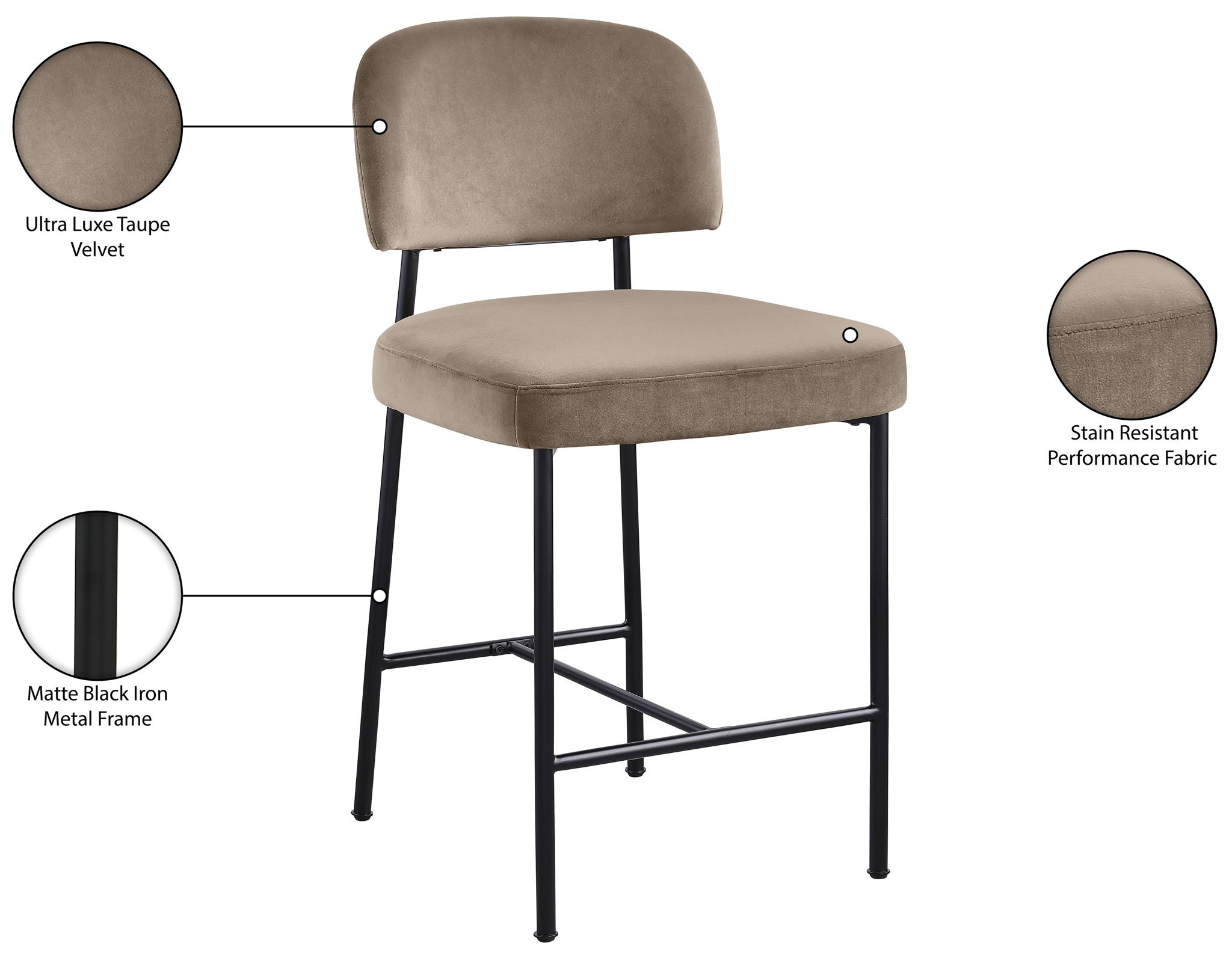 Zarelle - Performance Fabric Upholstered Counter Stool (Set of 2)