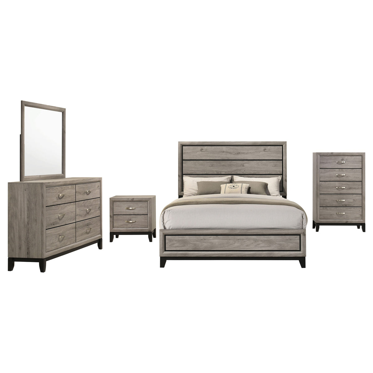 Valen Five-piece Bedroom Set Light Taupe
