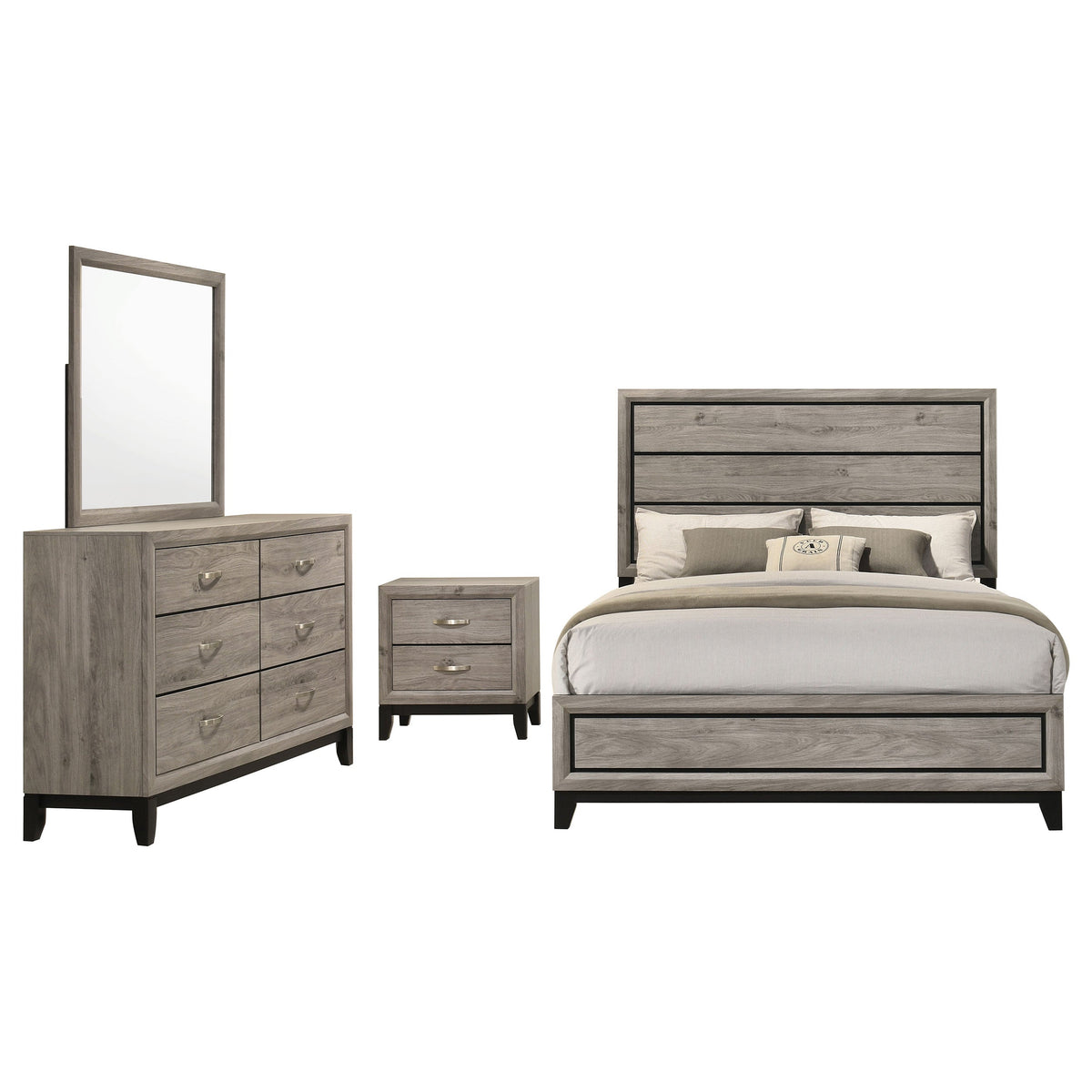 Valen Four-piece Bedroom Set Light Taupe