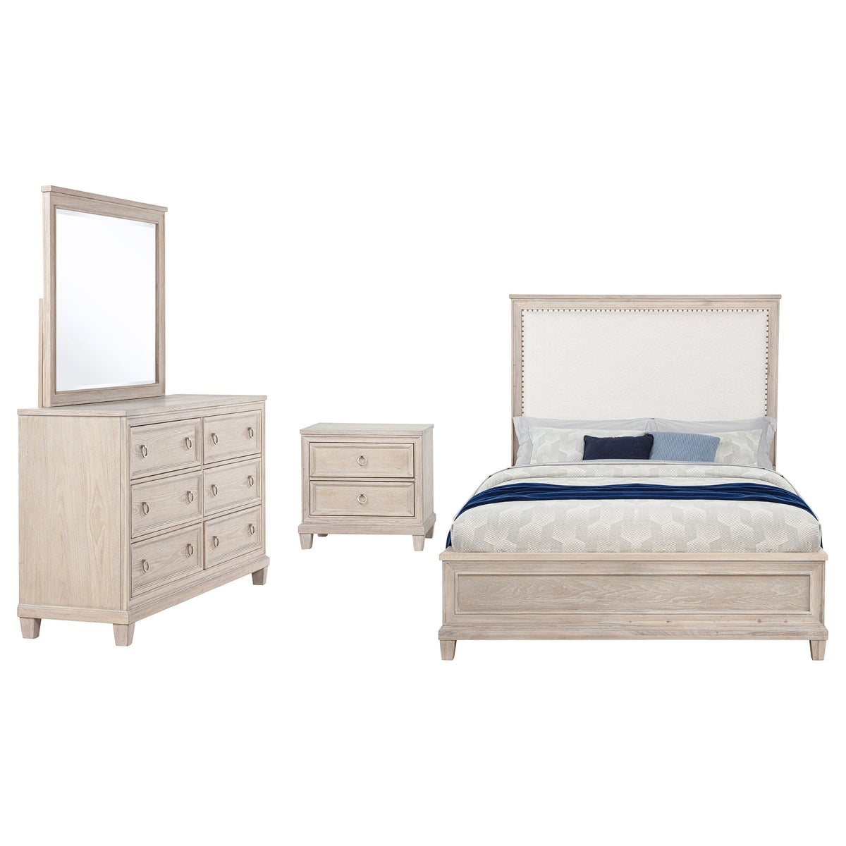 Pembroke 4-piece Bedroom Set Washed Oak