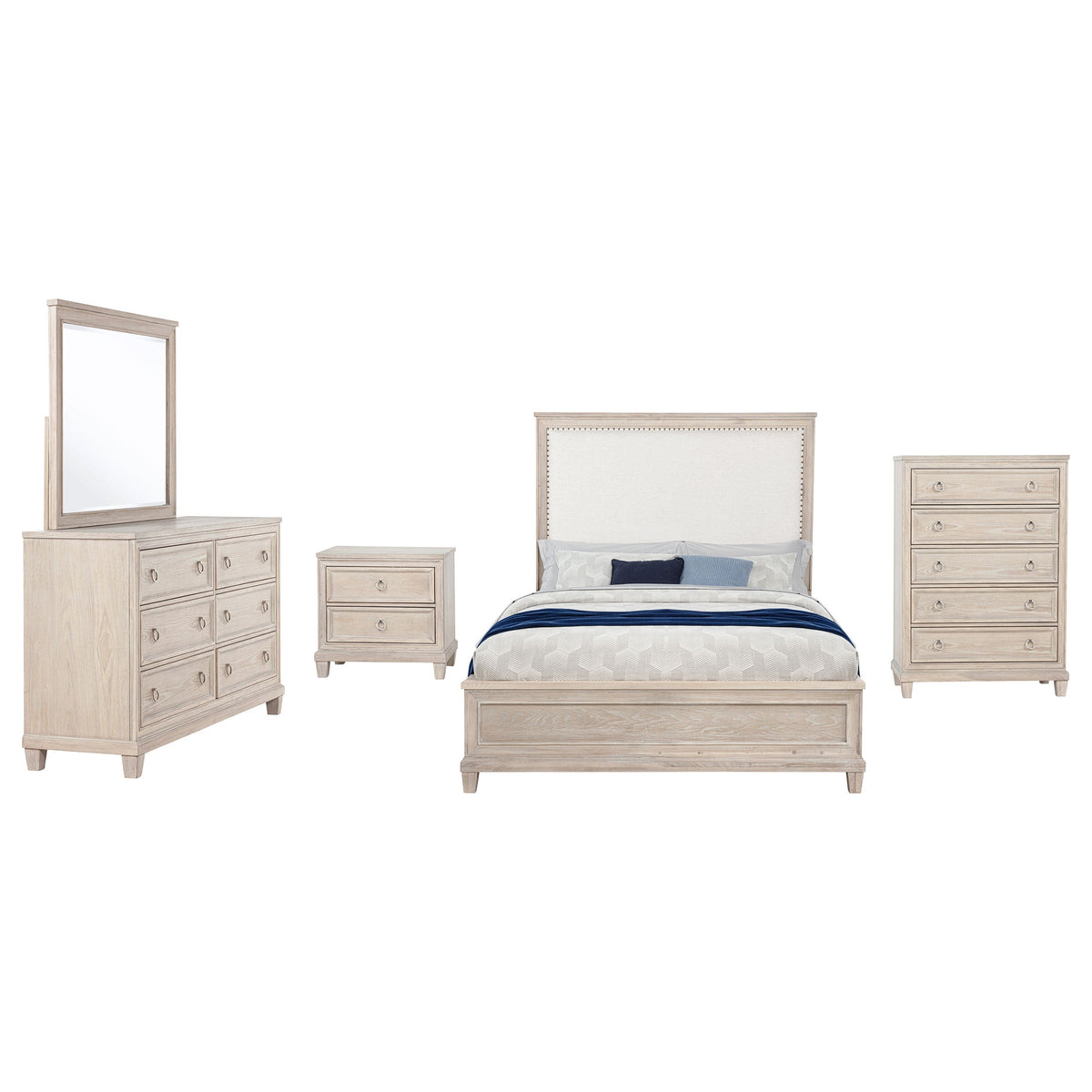 Pembroke 5-piece Bedroom Set Washed Oak