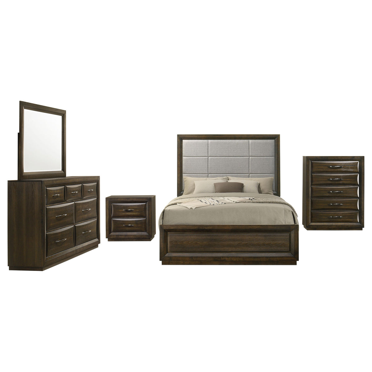 Atlas 5-piece Bedroom Set Dark Oak