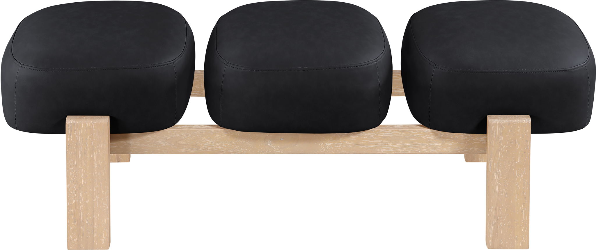 Woodcrest - Vegan Leather Upholstered Bench - Painted Natural Base