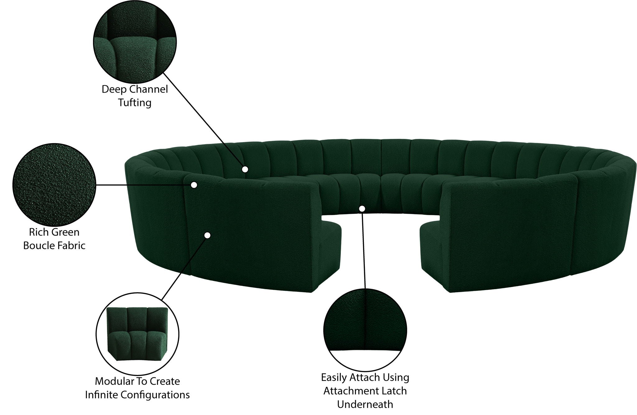 Infinity - 12 Piece Boucle Modular Sectional