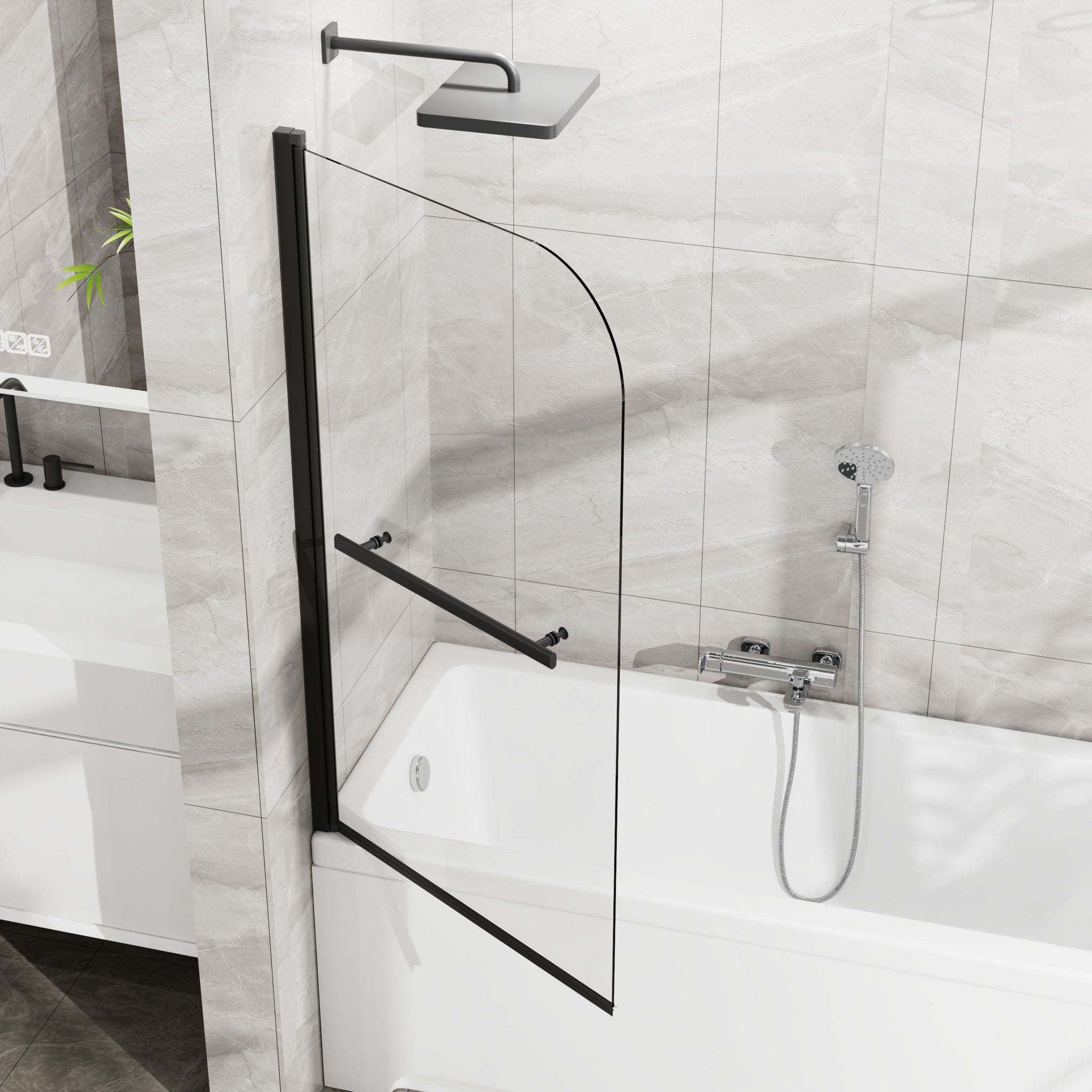 Goodyo - Frameless Bathtub Shower Door - Transparent
