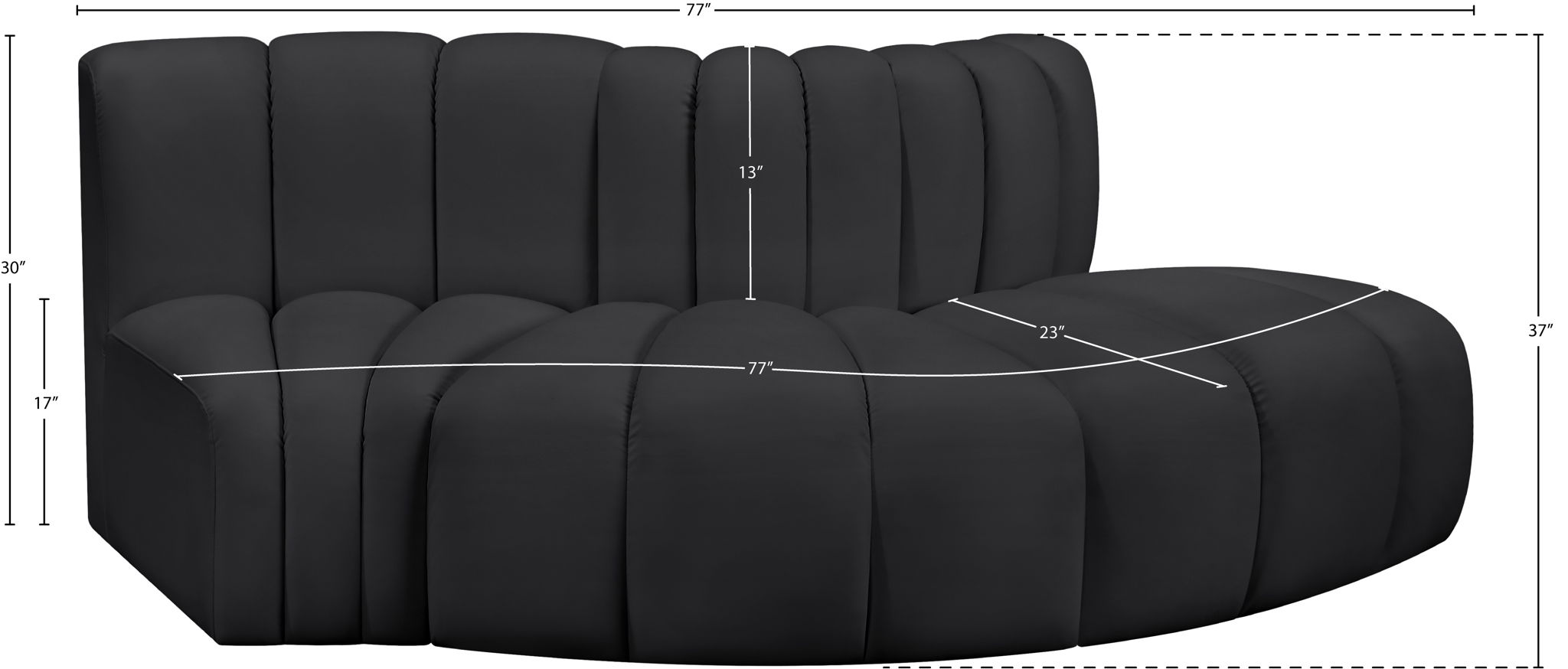 Arc - Faux Leather 3 Piece Modular Sofa