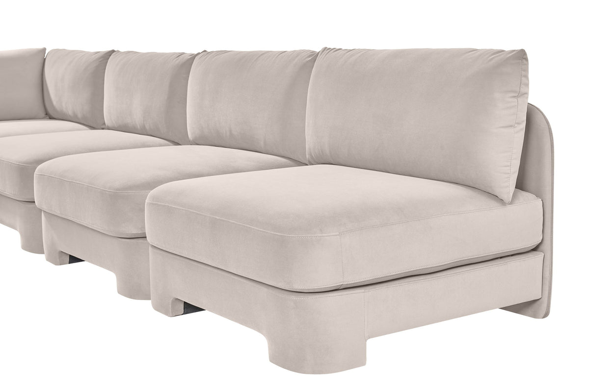 Hammond - Velvet Performance Fabric Upholstered 7 Piece Armless Sectional