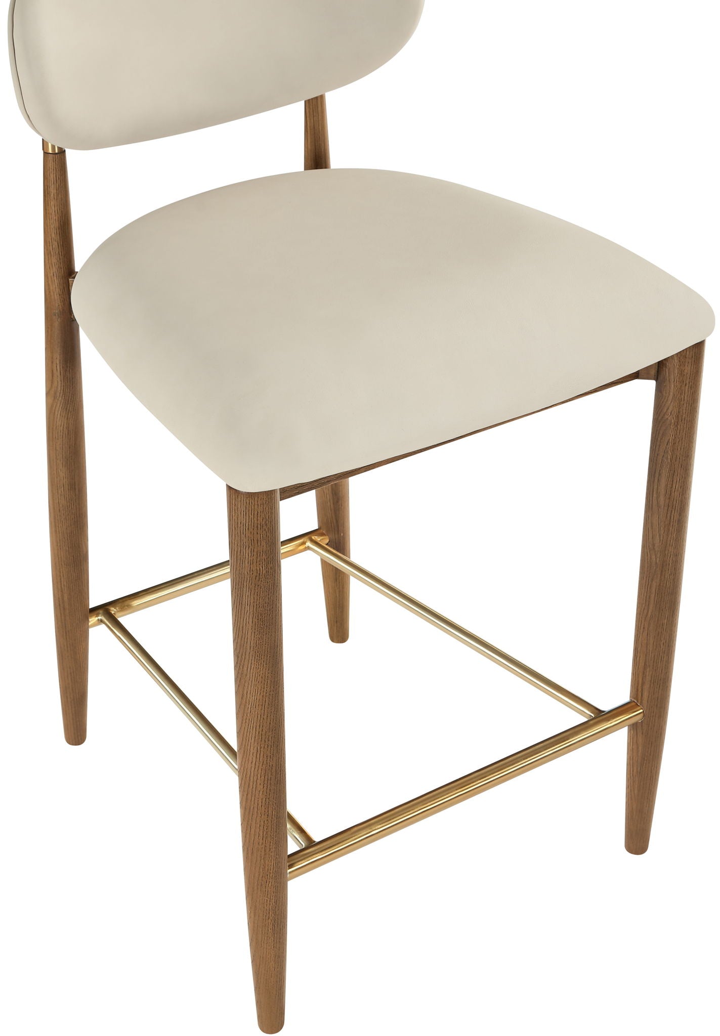 Riccio - Stool - Walnut And Gold Frame