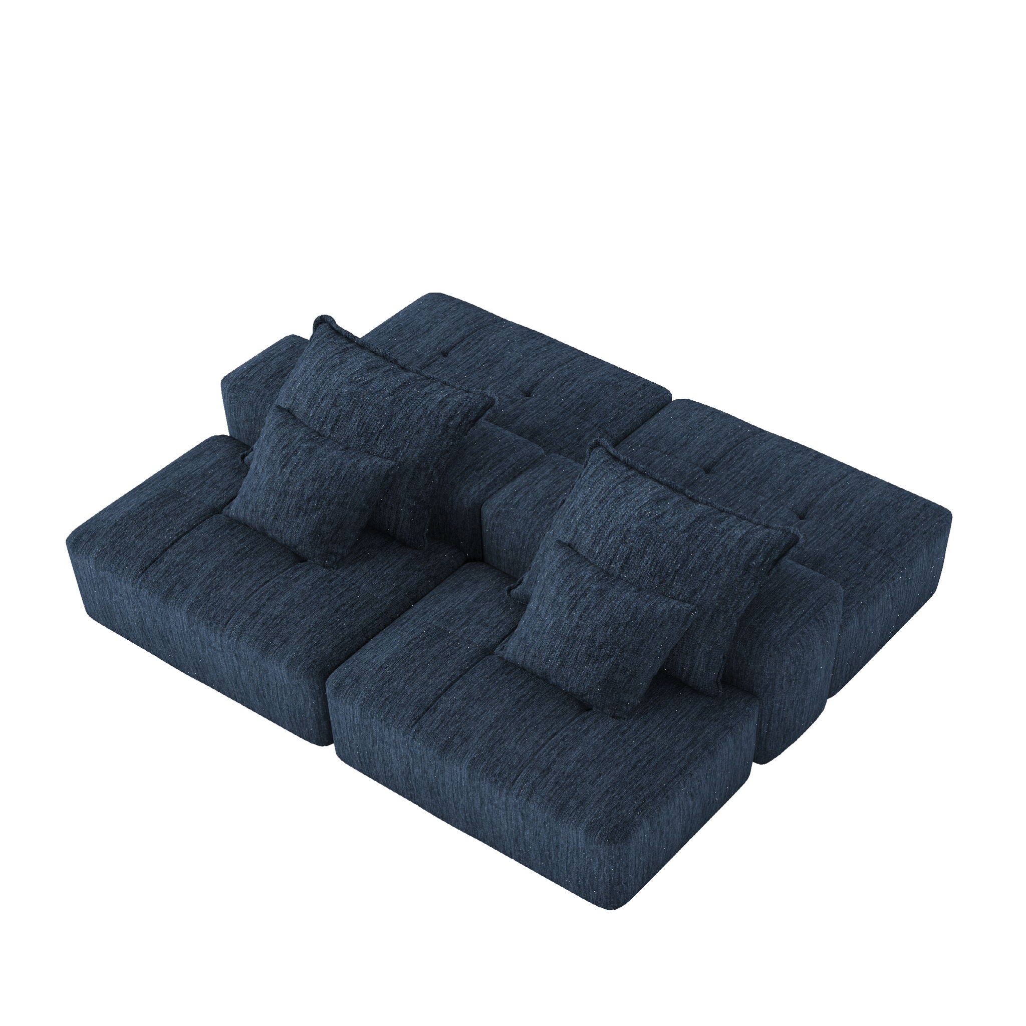 Modern Oversized Diy Combination Modular Sectional Sofa & Pillows