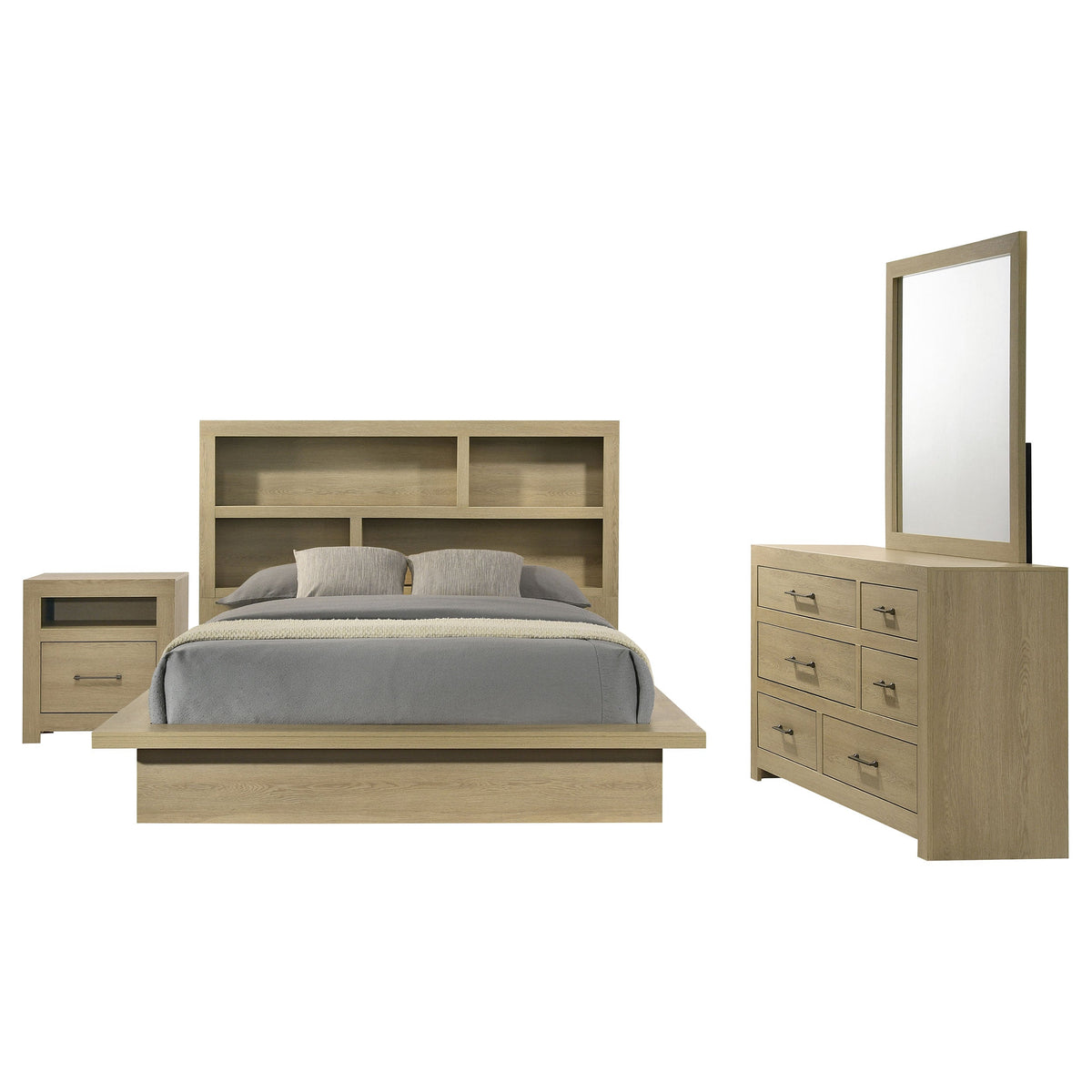 Hendricks 4-piece Bedroom Set Light Oak