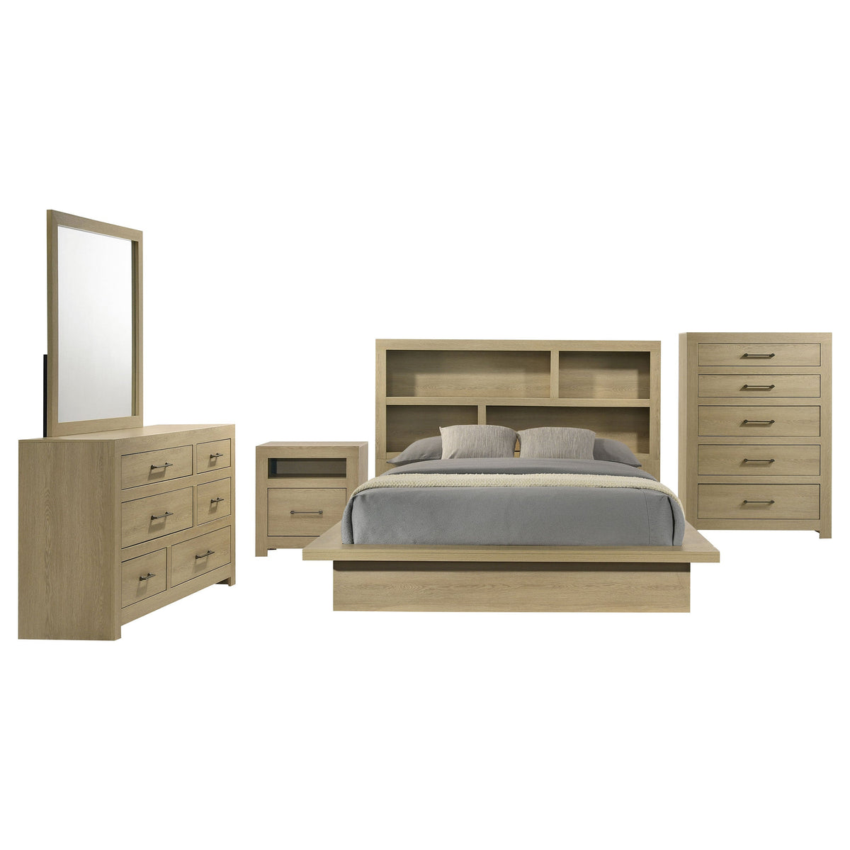Hendricks 5-piece Bedroom Set Light Oak