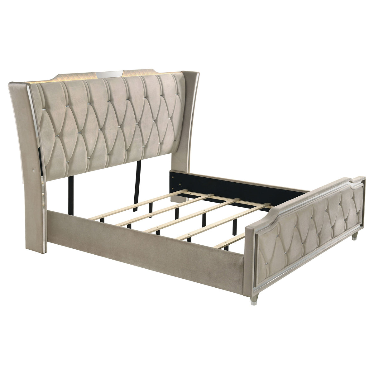 Lorient 4-piece Bedroom Set Ivory and Camel