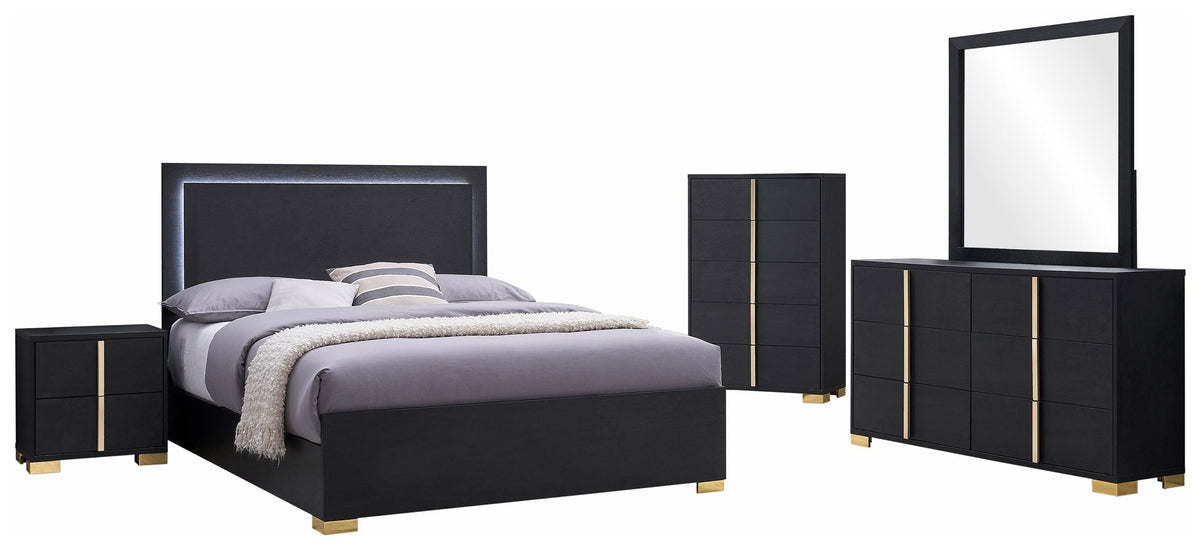Marceline 5-piece Bedroom Set Black