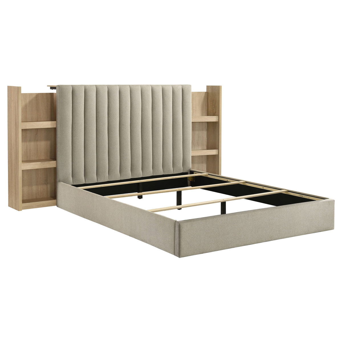Arielle 4-Piece Upholstered Bedroom Set Light Oak