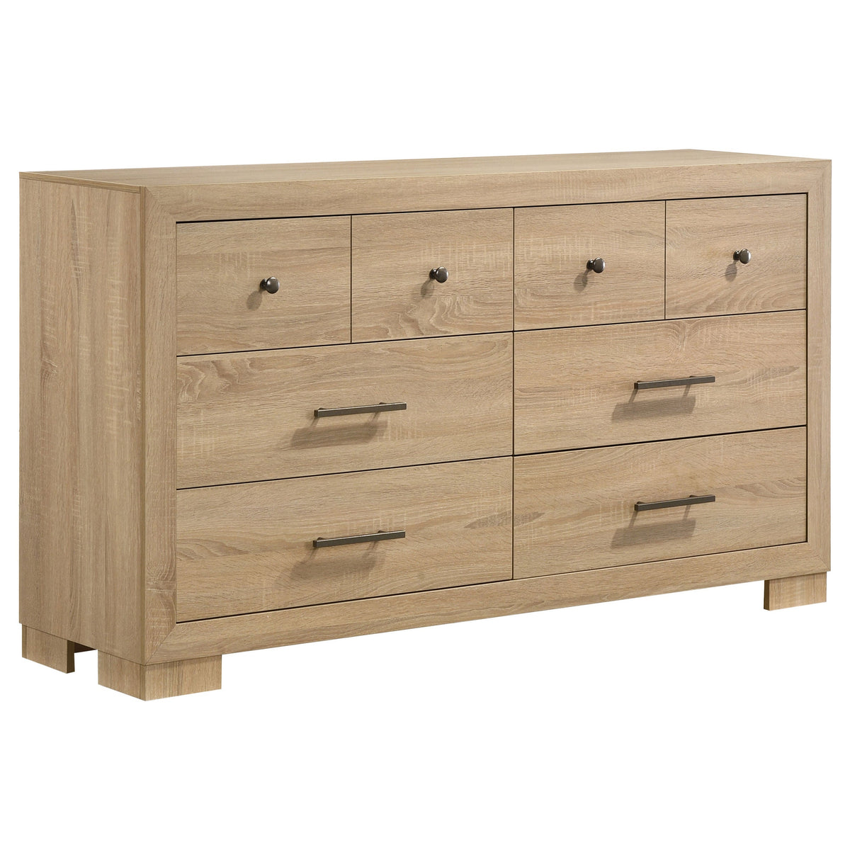 Arielle 5-Piece Upholstered Bedroom Set Light Oak