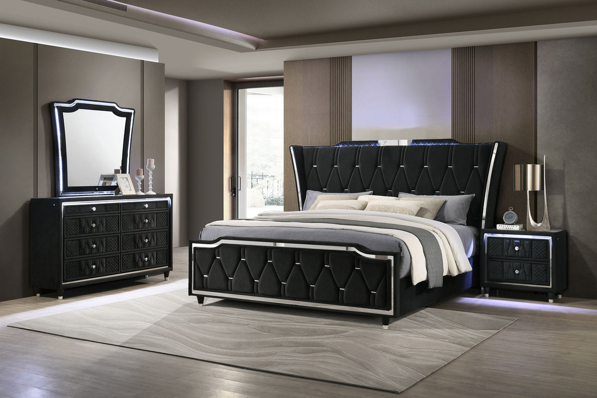 Lorient 4-piece Bedroom Set Black