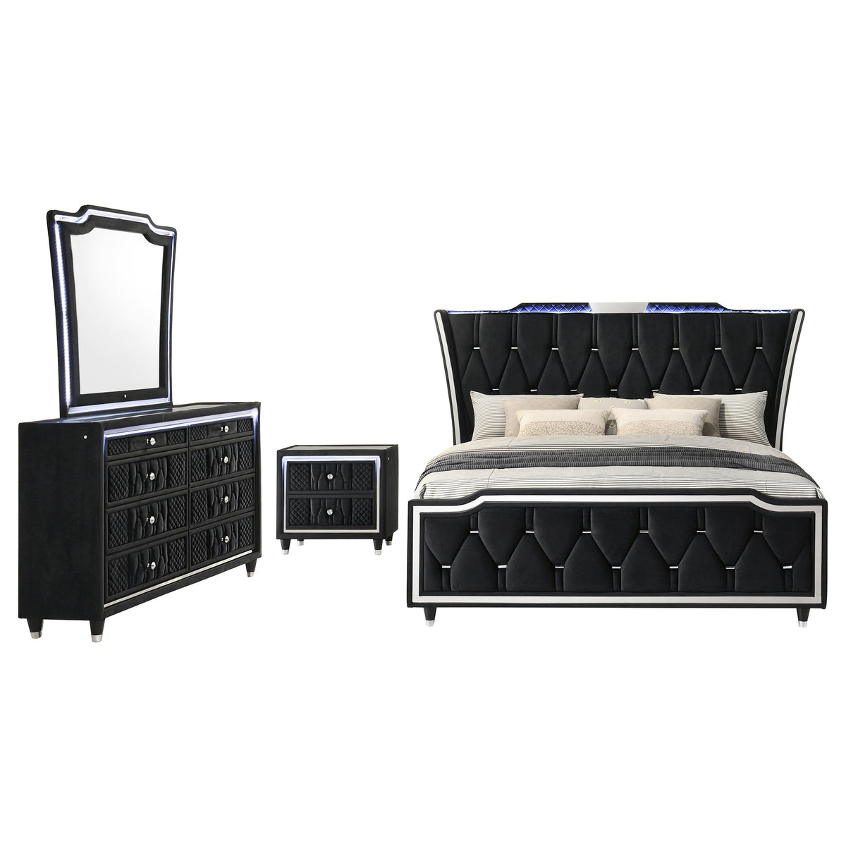 Lorient 4-piece Bedroom Set Black