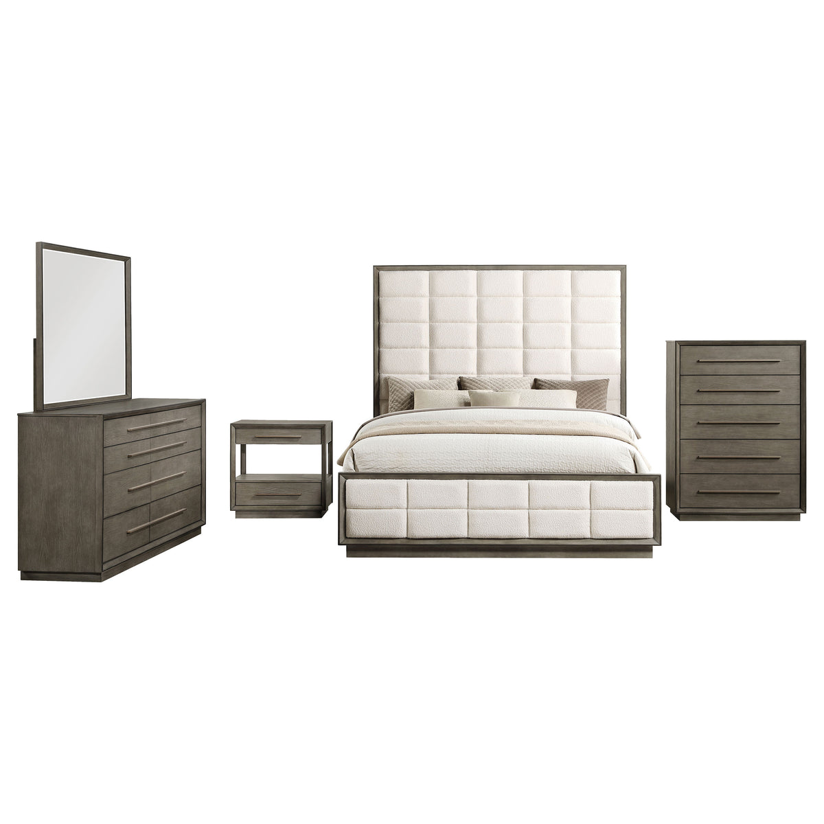 Durango 5-Piece Queen Bedroom Set in Taupe Oak