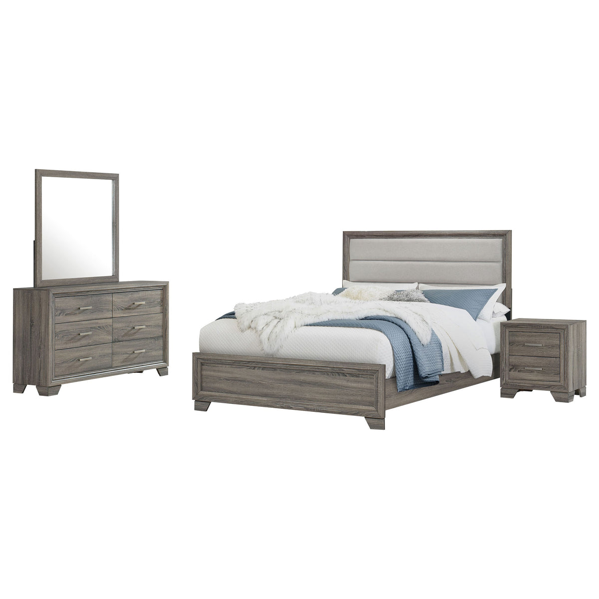 Wright 4-piece Bedroom Set Brown Oak