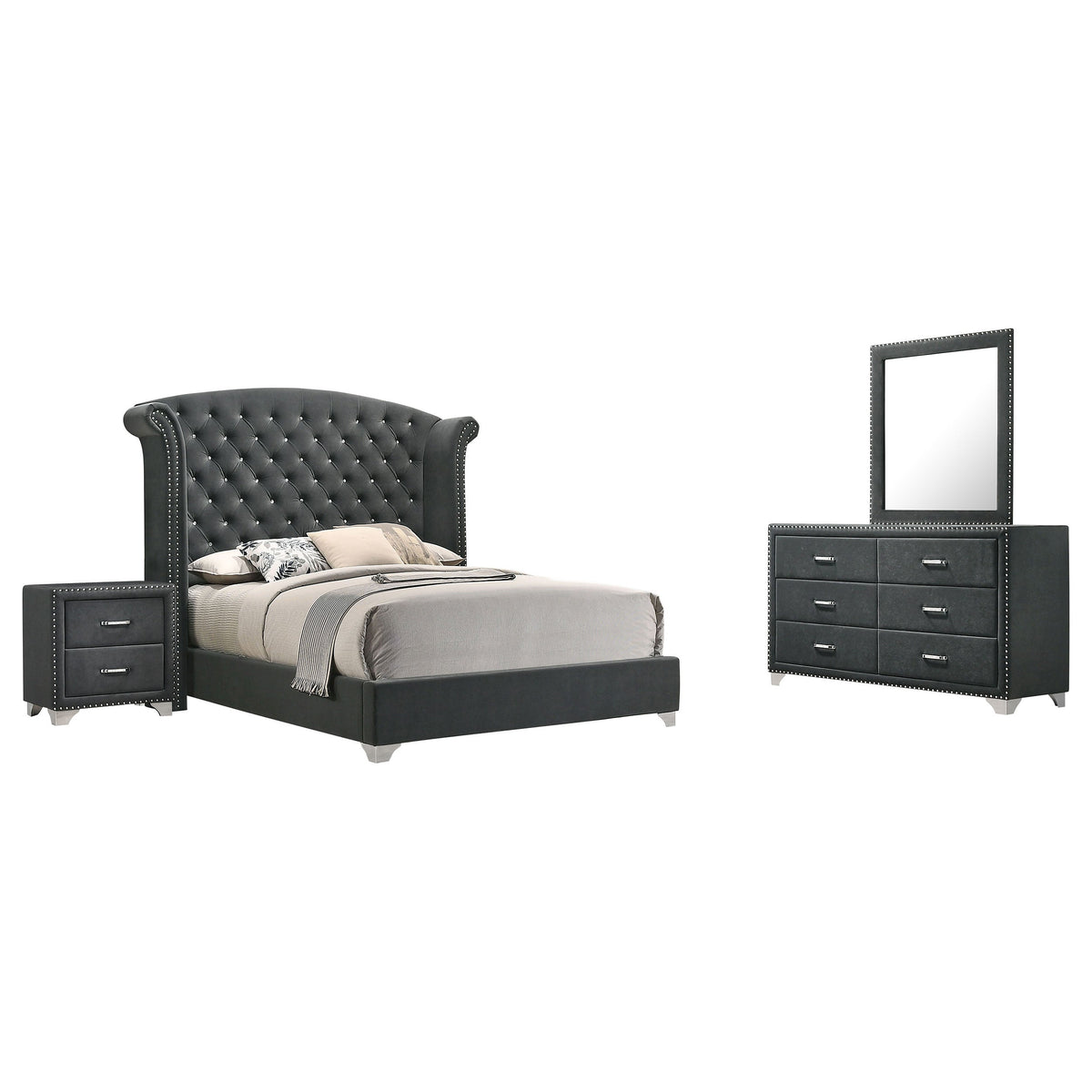 Melody 4-piece Bedroom Set Grey