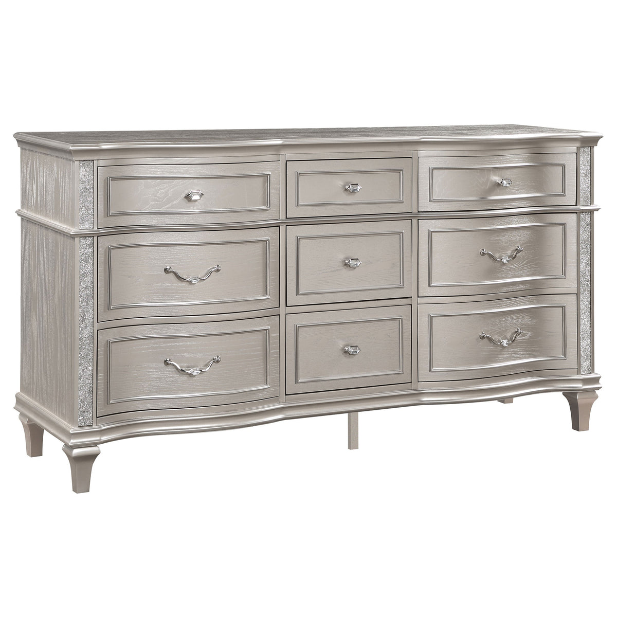 Evangeline 4-piece Bedroom Set Silver Oak